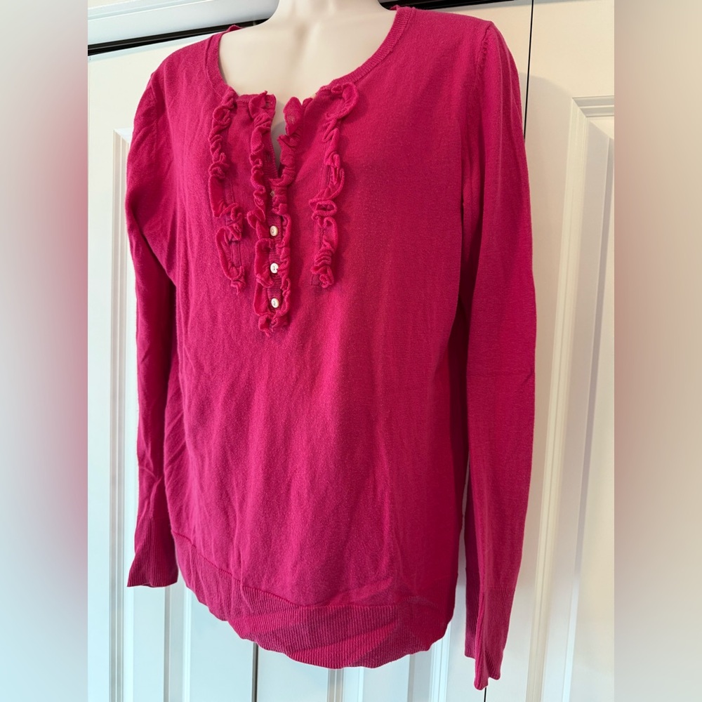 Gap magenta pink cashmere blend lightweight sweater large L